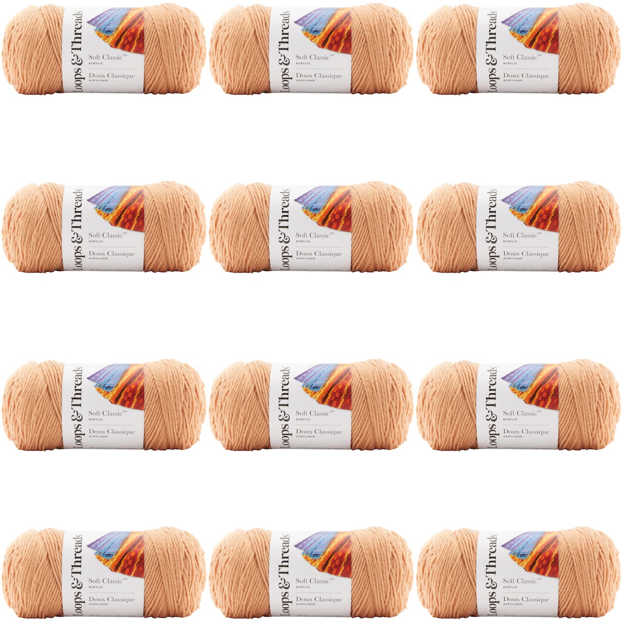 12 Pack: Soft Classic™ Solid Yarn by Loops & Threads®